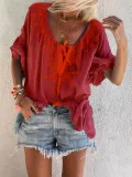 Women Casual V Neck Tops