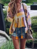 Long Sleeve Patchwork Casual Color-Block Casual Dresses