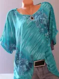 Short Sleeve Printed Casual Casual Tops