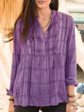 Green Gray Checkered/plaid Long Sleeve Vintage Shirts & Tops