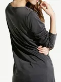 Cowl Neck Polyester Basic T-Shirt