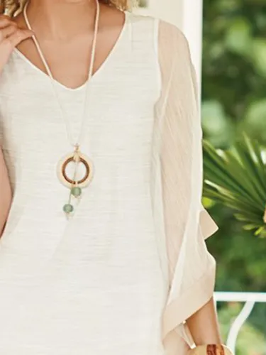 White V Neck Vintage Shirts & Tops