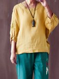 Embroidered  Loose Large Size Trumpet Sleeves Blouse Shirt