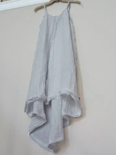 Summer Round Neck Solid Asymmetrical Hem Braces Skirts