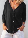 Long Sleeve Sweet Buttoned Cotton Shirts & Tops