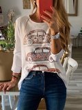 Short Sleeve Round Neck Cotton Casual Tops