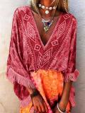 Women's V Neck Boho Holiday Dresses