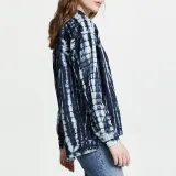 Blue Floral V Neck Casual Shirts & Tops