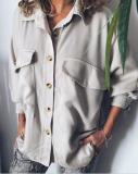 Plus Size Casual Long Sleeve  Solid Tops