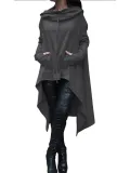 Solid Cotton Casual Long Sleeve Plus Size Hoody