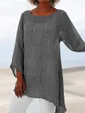 Asymmetrical Hem Long Tunic Shirts