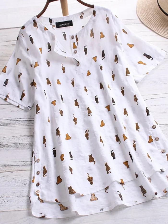Women Casual Loose Tops Tunic Blouse Shirt