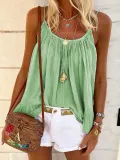 Sexy Scoop Neckline Sleeveless Shirts & Tops