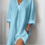 Long Sleeve Linen Casual Tops