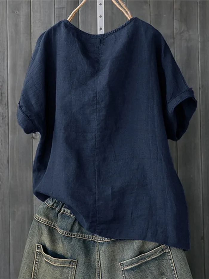 Casual Printed/dyed Short Sleeve Shirts & Tops