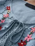 Women Casual Loose Lace Cutout Tops Tunic Blouse Shirt