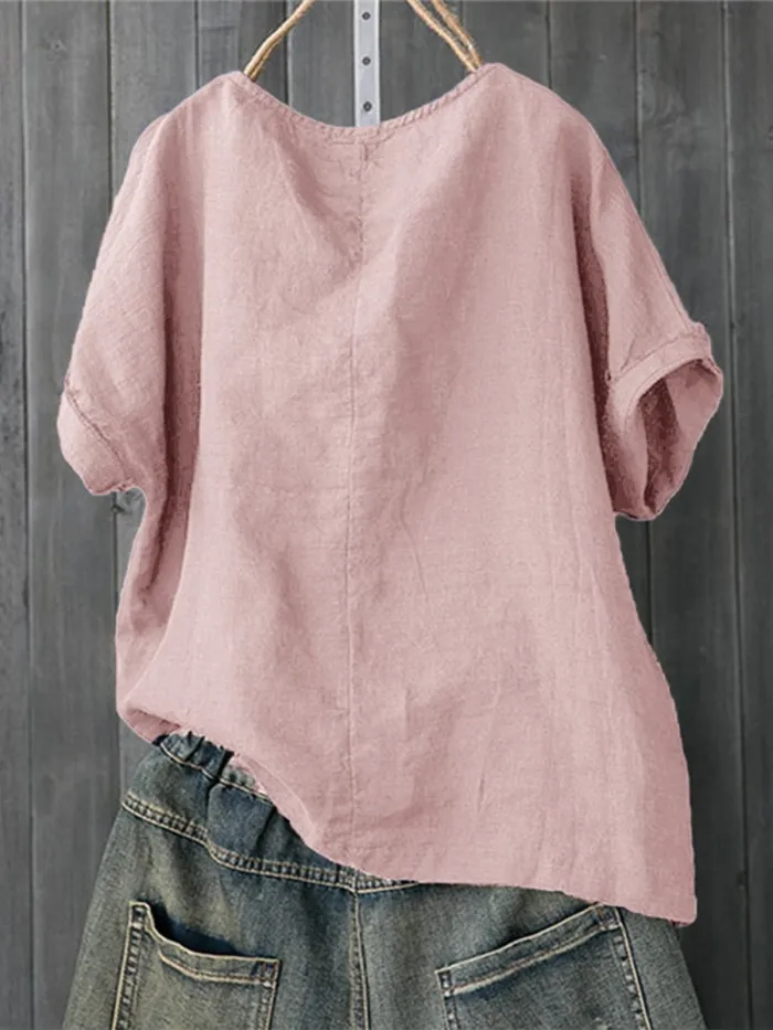 Casual Printed/dyed Short Sleeve Shirts & Tops