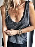Solid Sleeveless Shirts & Tops