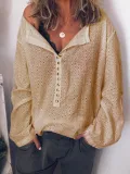 Long Sleeve Casual Shirt Collar Cotton Shirts & Tops