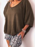 Black Long Sleeve Solid Shirts & Tops