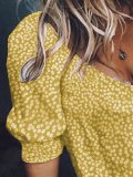 Sweet & Cute Half Sleeve V Neck Polka Dots Casual Tops