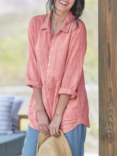 Bohemian large size cotton shirt