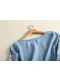 Women Casual Embroidered Tops Tunic Blouse Shirt