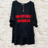 Cotton V Neck Letter Casual Shirts & Tops