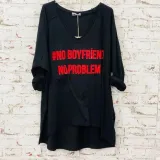 Cotton V Neck Letter Casual Shirts & Tops