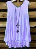 Casual Solid Sleeveless V Neck Shirts