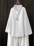 Linen Long Sleeve Sweet Shirts & Tops