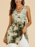 Floral V Neck Sleeveless Casual Shirts & Tops