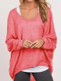Crew Neck Polyester Asymmetric Casual T-Shirt