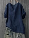 Floral Short Sleeve Round Neck Shirts & Tops