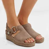 Women Arc Suede Espadrille Wedge Sandals