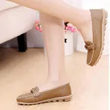 Women PU Flats Casual Slip On Plus Size Shoes