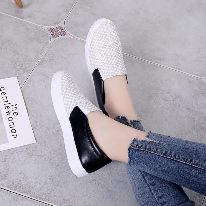 Women PU Loafers Casual Comfort Slip On Shoes