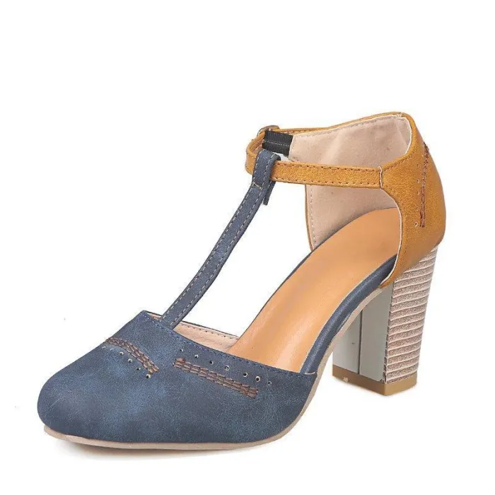 Summer Adjustable Buckle Chunky Heel Shoes