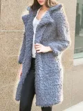 H-line Plain Long Sleeve Casual Coat