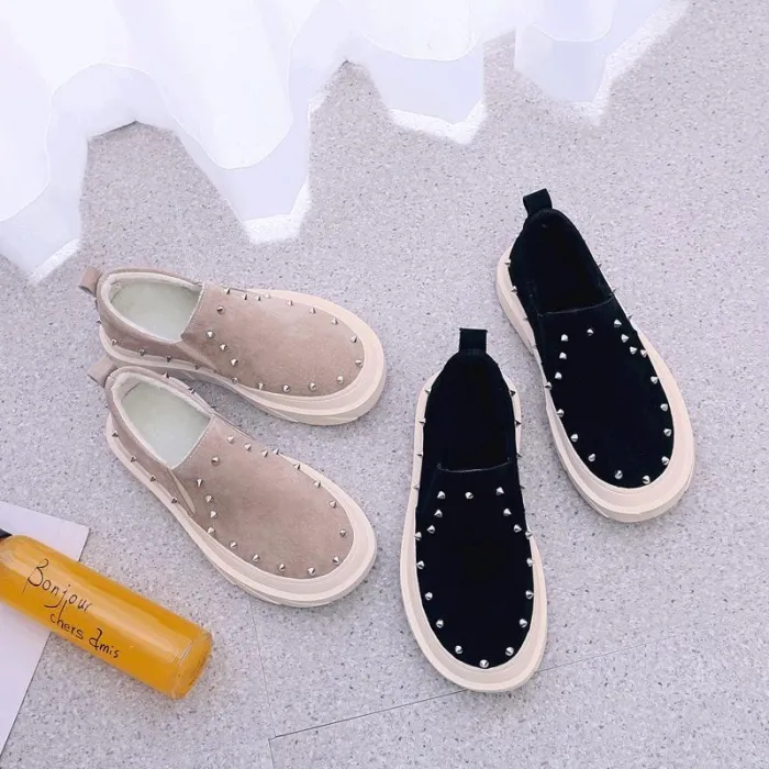 Women Artificial Suede Loafers Casual Comfort Flat Shoes