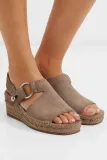 Women Arc Suede Espadrille Wedge Sandals
