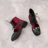 Winter Rivet Lace-Up Chunky Heel Suede Boots