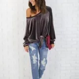 Plain Long Sleeve Blouse & Shirts