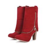 Women Plus Size Chunky Heel Boots Casual Shoes