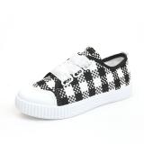 Lace-Up Flat Heel Color Block Flats