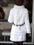 Warm Tie O-Neck Holiday Bodycon Faux Fur Coat