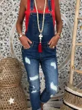 Square Neck Cotton-Blend Casual One-Pieces