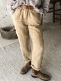 Plain Cotton Casual Pants