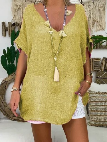 Short Sleeve Plain Shirts & Tops