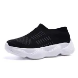 Women Mesh Fabric Sneakers Casual Comfort Socks Slip On Shoes